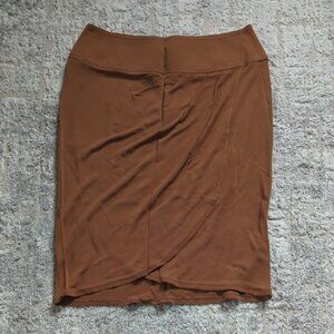 Celine Brown Knee-Length Wrap Pencil Skirt Size 38